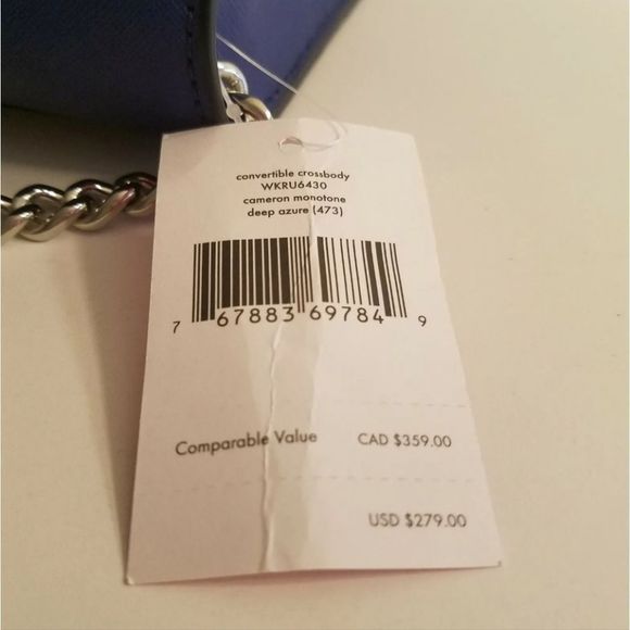 NWT Kate Spade Cameron Monotone Deep Azure Convertible Crossbody Shoulder Bag - Picture 6 of 11
